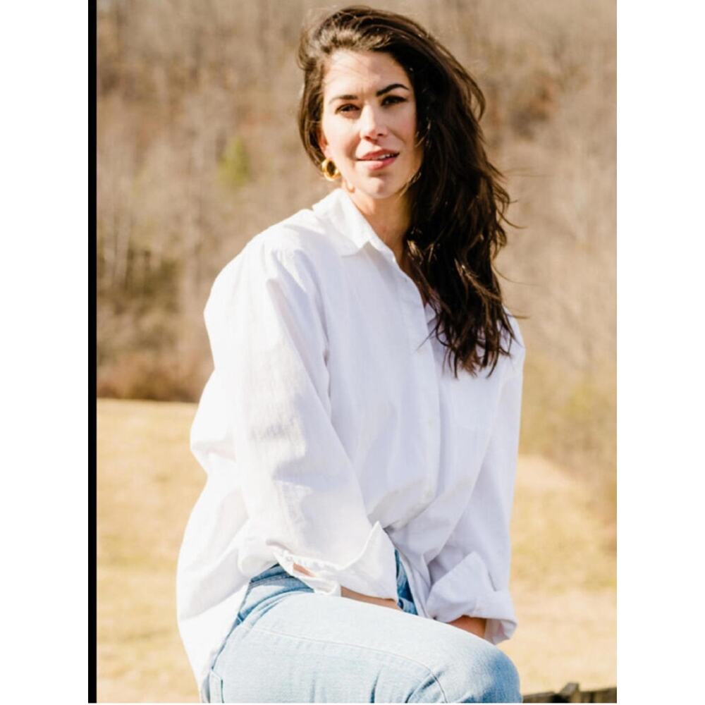 Able Harris oversized button up shirt white size 1X - Picture 4 of 12
